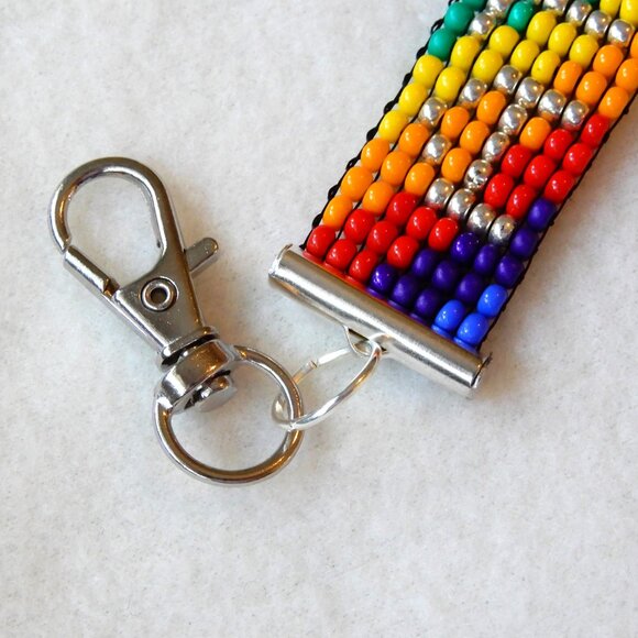 ATL Atlanta Pride rainbow bead keychain, handmade, 30% to charity - Picture 3 of 4